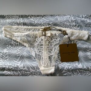Pleasure State VIP Lace Thong in Ivory